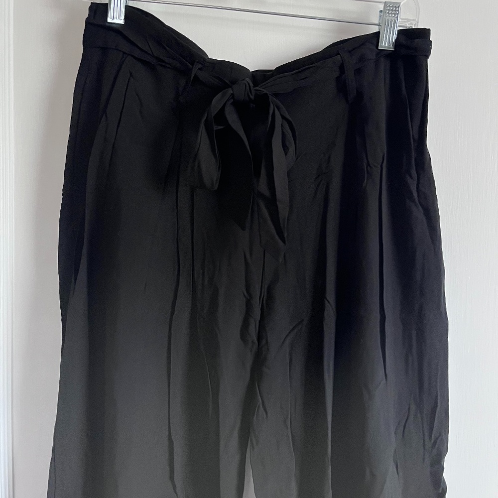 Banana Republic Wide Leg Pants, Black, Size 8